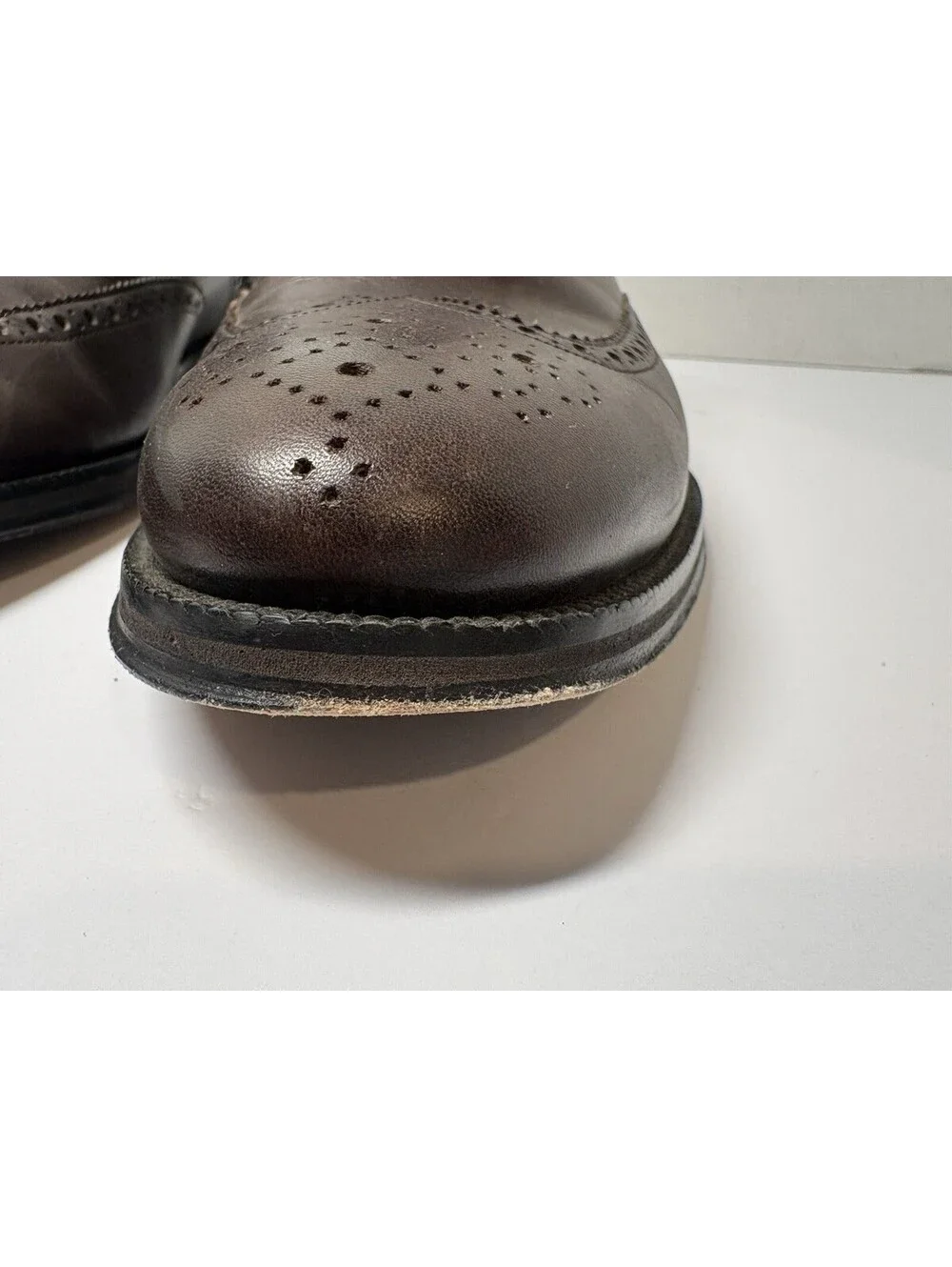 Cole Haan Men's Brown Leather Wingtip Brogue Oxford Dress Shoes US 10 M